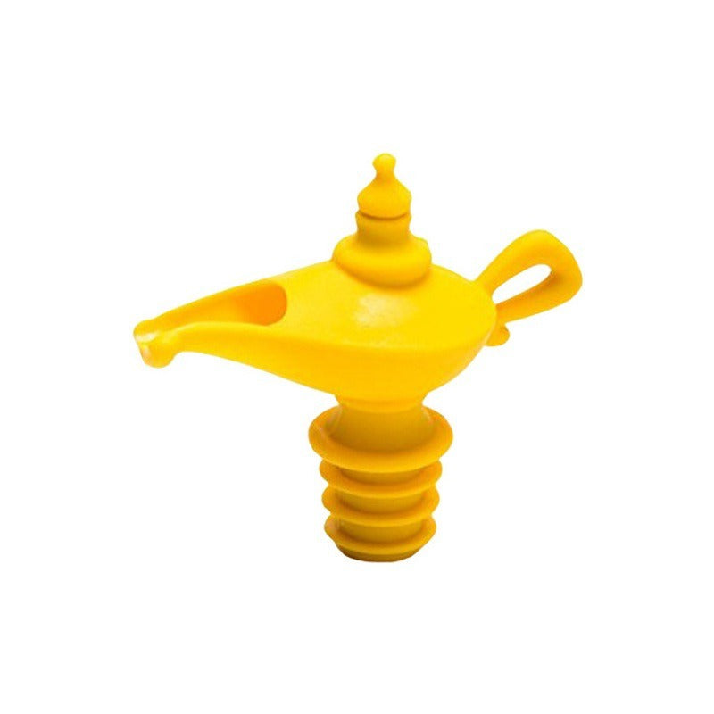 Creative silicone Aladdin lamp wine pouring device kitchen oil pouring nozzle leak proof sealing plug spiral type wine