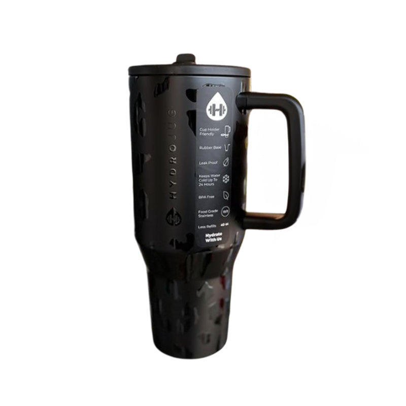 HydroJug Traveler: 32OZ/40OZ, stainless steel, vacuum insulated. Straw lid, double-wall thermal.car mug