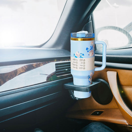 40oz  Stainless Steel Vacuum Travel Car Mug with Handle, Lid and Straw. Large Capacity Water Bottle Cup Tumbler.